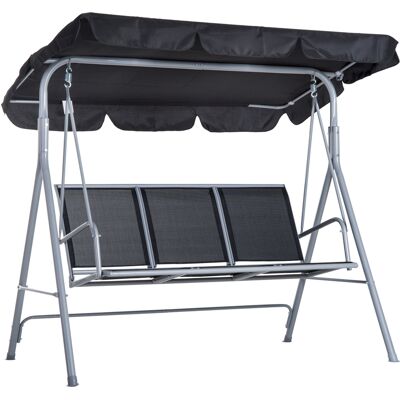 JHY DESIGN Columpio Hollywood De 3 Plazas, Elegante Columpio De Jardín Con Toldo, Estructura Metálica, Gris/plateado, 171 X 108 X 154 Cm, Para Jardín/terraza. JHY DESIGN Columpio Hollywood De 3 Plazas, Elegante Columpio De Jardín Con Toldo, Estructura Metálica, Gris/plateado, 171 X 108 X 154 Cm, Para Jardín/terraza.