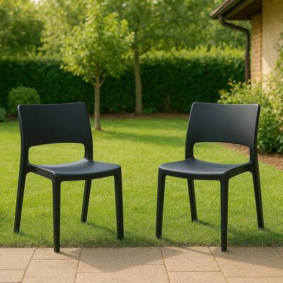 DMORA Conjunto de Sillas de Exterior - Apilables, Made en Italia DMORA Conjunto de Sillas de Exterior - Apilables, Made en Italia