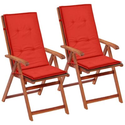 DÉCOSHOP26 Ote De 2 Cojines Para Silla De Jardín De Tela Roja 120x50x3 Cm Dec02154 DÉCOSHOP26 Ote De 2 Cojines Para Silla De Jardín De Tela Roja 120x50x3 Cm Dec02154
