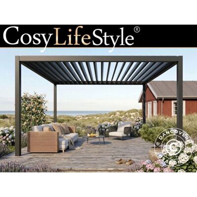 Pérgola Cenador De Jardín Bioclimático San Pablo Steel S80, 3x4m, Negro - Dancover Pérgola Cenador De Jardín Bioclimático San Pablo Steel S80, 3x4m, Negro - Dancover
