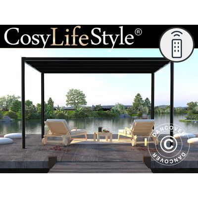 Cenador Pérgola San Fernando, 4x4m, Negro/gris Oscuro - Dancover Cenador Pérgola San Fernando, 4x4m, Negro/gris Oscuro - Dancover