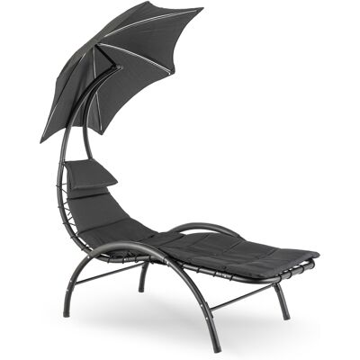 OEM Tumbona De Jardín Carpa Negra Con Sombrilla OEM Tumbona De Jardín Carpa Negra Con Sombrilla