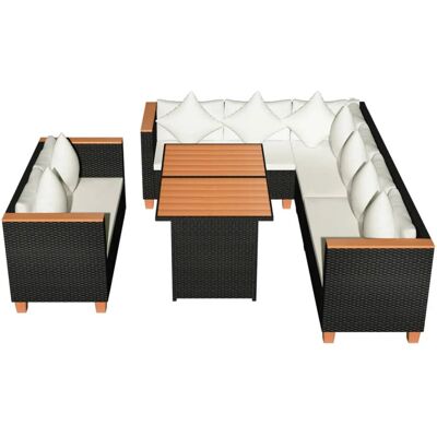 HELLOSHOP26 Conjunto De Muebles De Jardín Juego De Muebles De Exterior 5 Piezas Con Cojines Poliratán Negro 020016492 HELLOSHOP26 Conjunto De Muebles De Jardín Juego De Muebles De Exterior 5 Piezas Con Cojines Poliratán Negro 020016492