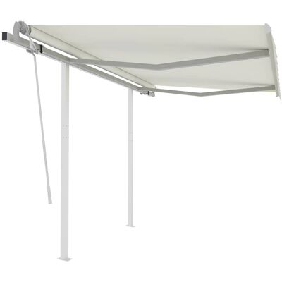 Toldo retráctil manual con postes 3x2,5 m color crema vidaXL - Toldo Toldo retráctil manual con postes 3x2,5 m color crema vidaXL - Toldo