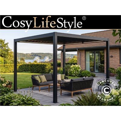 Pérgola Cenador De Jardín Bioclimático San Pablo Steel+, 3x3m, Negro - Dancover Pérgola Cenador De Jardín Bioclimático San Pablo Steel+, 3x3m, Negro - Dancover