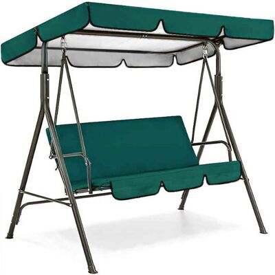 SANS MARQUE Juego De Cubierta Superior De Repuesto Para Toldo De Columpio De Patio, Cojines De Repuesto Para Toldo De Columpio De Exterior, Parasol Impermeable Para Hamaca, Color Verde Oscuro, 56x47x7 Pulgadas. SANS MARQUE Juego De Cubierta Superior De Repuesto Para Toldo De Columpio De Patio, Cojines De Repuesto Para Toldo De Columpio De Exterior, Parasol Impermeable Para Hamaca, Color Verde Oscuro, 56x47x7 Pulgadas.