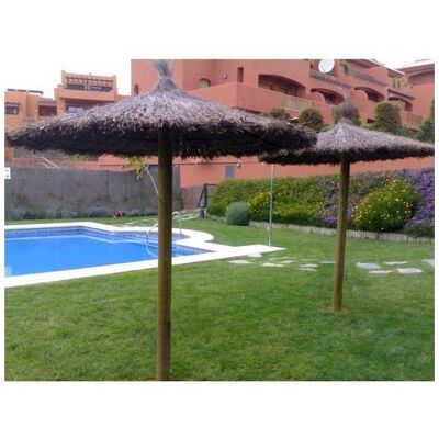 Sombrilla de jardín de madera Faura - Diámetro 2m y estilo rústico Sombrilla de jardín de madera Faura - Diámetro 2m y estilo rústico
