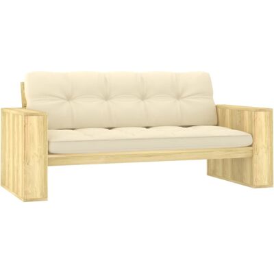 banco de jardín vidaXL con cojines crema - Muebles de jardín banco de jardín vidaXL con cojines crema - Muebles de jardín