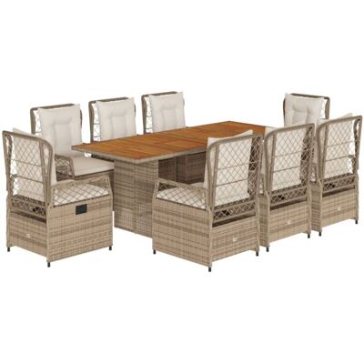 Set comedor de jardín 9 piezas con cojines - Muebles de exterior Set comedor de jardín 9 piezas con cojines - Muebles de exterior