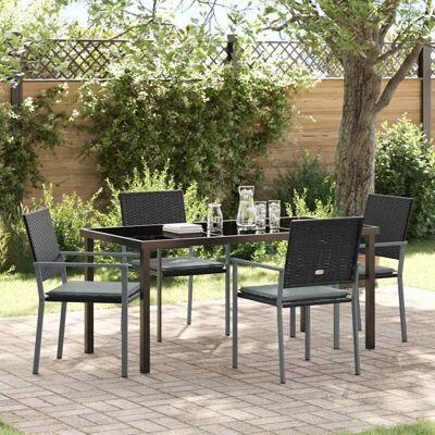 Vidaxl - Poliratán 54x62.5x89 cm - Negro - Outdoor Chair Set Vidaxl - Poliratán 54x62.5x89 cm - Negro - Outdoor Chair Set