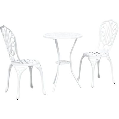 Conjunto de Jardín Bistro Blanco de Vidaxl - Muebles para Dos Conjunto de Jardín Bistro Blanco de Vidaxl - Muebles para Dos