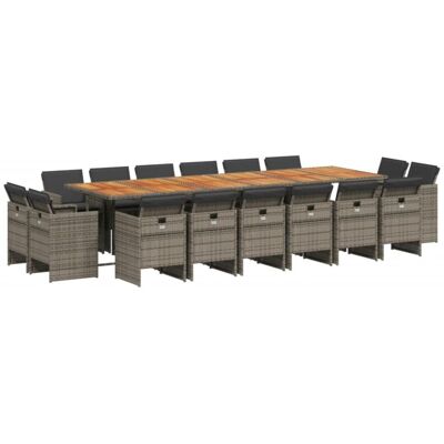 Set de comedor de jardín 17 pzas y cojines - Muebles de exterior vidaXL Set de comedor de jardín 17 pzas y cojines - Muebles de exterior vidaXL