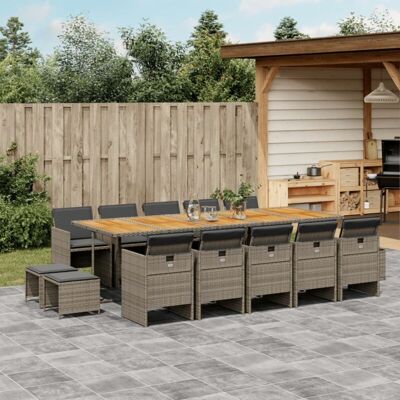 vidaXL Juego de comedor de jardín con cojines - Muebles de exterior vidaXL Juego de comedor de jardín con cojines - Muebles de exterior