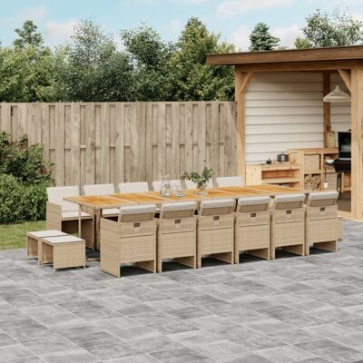 Conjunto de comedor de jardín con cojines - 16 piezas Conjunto de comedor de jardín con cojines - 16 piezas