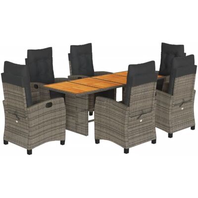 Conjunto de comedor de jardín 9 piezas gris VidaXL Conjunto de comedor de jardín 9 piezas gris VidaXL