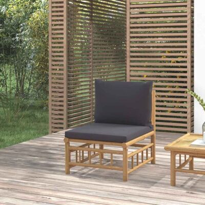 vidaXL Sofá Central de Jardín - Sofá Modular de Bambú vidaXL Sofá Central de Jardín - Sofá Modular de Bambú