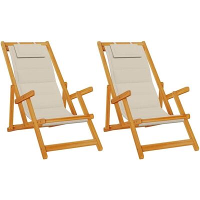 vidaXL Conjunto de Sillas de Playa Plegables - Muebles para Exteriores vidaXL Conjunto de Sillas de Playa Plegables - Muebles para Exteriores