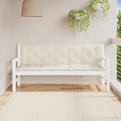 Cojines para banco de jardín 2 uds crema 180x50x7 cm Vidaxl Cojines para banco de jardín 2 uds crema 180x50x7 cm Vidaxl