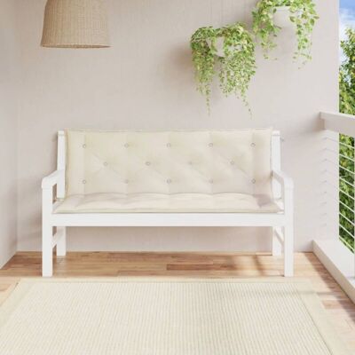 Cojines para banco de jardín Vidaxl 2 uds blanco crema 150x50x7 cm Cojines para banco de jardín Vidaxl 2 uds blanco crema 150x50x7 cm