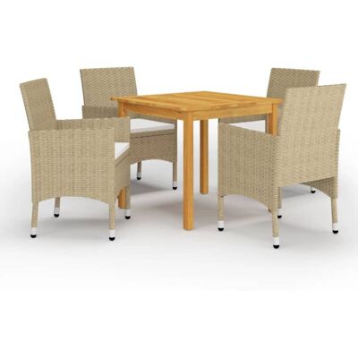 Juego De Comedor De Jardín De 5 Piezas Beige Vidaxl Juego De Comedor De Jardín De 5 Piezas Beige Vidaxl