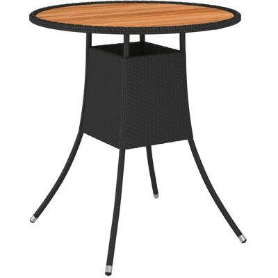 Mesa De Comedor De Jardín Ratán Sintético Acacia Negro Ø 70 Cm Vidaxl Mesa De Comedor De Jardín Ratán Sintético Acacia Negro Ø 70 Cm Vidaxl