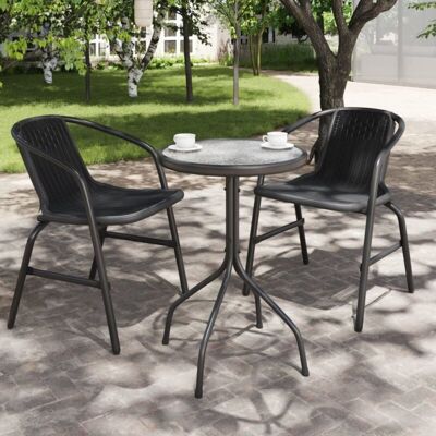 vidaXL Mesa de jardín de acero 50x71 cm para exteriores vidaXL Mesa de jardín de acero 50x71 cm para exteriores