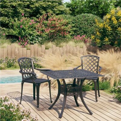 Conjunto de bistró de aluminio fundido vidaXL - Negro Conjunto de bistró de aluminio fundido vidaXL - Negro