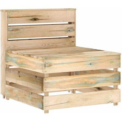 Sofá central de palés de madera de pino vidaXL - Asiento duradero para exteriores Sofá central de palés de madera de pino vidaXL - Asiento duradero para exteriores