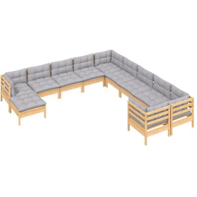 vidaXL Juego de salón de jardín de 11 piezas con cojines - Muebles de jardín vidaXL Juego de salón de jardín de 11 piezas con cojines - Muebles de jardín