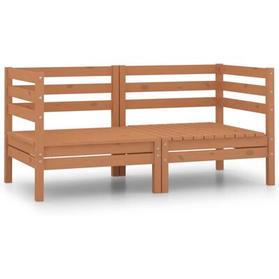 Vidaxl - Sofás De Esquina De Jardín 2 Uds Marrón Miel Madera Maciza Pino Vidaxl - Sofás De Esquina De Jardín 2 Uds Marrón Miel Madera Maciza Pino