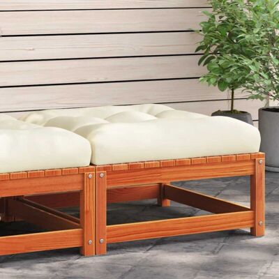 Vidaxl - Taburete de jardín con cojín madera maciza de pino marrón cera - Taburete de jardín Vidaxl - Taburete de jardín con cojín madera maciza de pino marrón cera - Taburete de jardín
