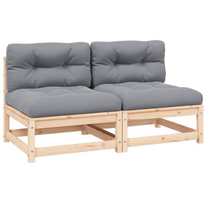 Conjunto de Sofá de Jardín vidaXL - Modular, Madera de Pino, Cojines Grises Conjunto de Sofá de Jardín vidaXL - Modular, Madera de Pino, Cojines Grises