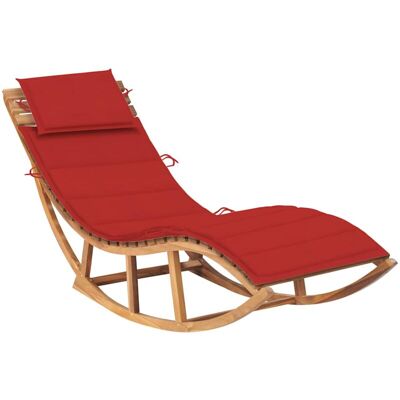 Tumbona Mecedora Con Cojín Madera Maciza De Teca Vidaxl Tumbona Mecedora Con Cojín Madera Maciza De Teca Vidaxl