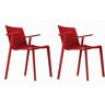 Kat Set 2 Silla Con Brazos Interior, Exterior Rojo - Rojo - Resol