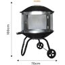 Acropolis Brasero Exterior – Cuenco de fuego para jardín – Chimenea de jardín – Carbón y madera – con rejilla – Negro – 70 x 100 - Maxxgarden