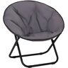 Outsunny Silla de luna plegable silla de platillo con asiento de tela Oxford y patas de metal carga 120 kg para camping playa terraza patio 80x80x75cm