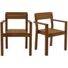 MILIBOO Set de 2 sillones de jardín de madera maciza akis - Natural