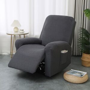 XISRENS Funda Para Sillón Reclinable Eléctrico, Funda Para Sofá De Jacquard Gris Claro, Funda Elástica Para Silla, 4 Piezas Con Bolsillos XISRENS Funda Para Sillón Reclinable Eléctrico, Funda Para Sofá De Jacquard Gris Claro, Funda Elástica Para Silla, 4 Piezas Con Bolsillos