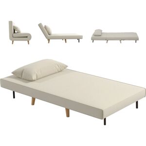 Homcom Sofá cama convertible beige - Respaldo ajustable 6 posiciones Homcom Sofá cama convertible beige - Respaldo ajustable 6 posiciones