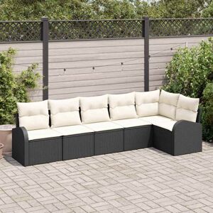 Conjunto de Sofá de Jardín Vidaxl - Negro, Modular, 6 Asientos Conjunto de Sofá de Jardín Vidaxl - Negro, Modular, 6 Asientos