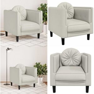 VIDAXL Sillón Con Cojín Terciopelo Color Crema - Sillón De Salón - Sillón Con Cojín VIDAXL Sillón Con Cojín Terciopelo Color Crema - Sillón De Salón - Sillón Con Cojín