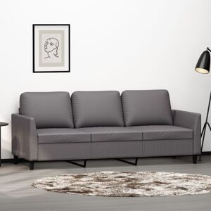 Sofá De 3 Plazas De Cuero Sintético Gris 180 Cm Vidaxl Sofá De 3 Plazas De Cuero Sintético Gris 180 Cm Vidaxl