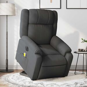 Vidaxl - Sillón De Masaje Eléctrico Reclinable Elevable Tela Gris Oscuro Vidaxl - Sillón De Masaje Eléctrico Reclinable Elevable Tela Gris Oscuro