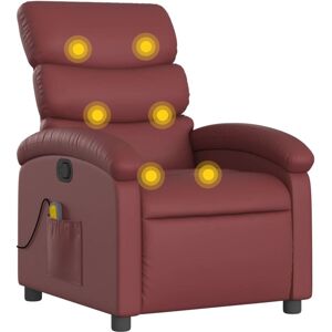Vidaxl - Sillón De Masaje Reclinable Cuero Sintético Rojo Tinto Vidaxl - Sillón De Masaje Reclinable Cuero Sintético Rojo Tinto