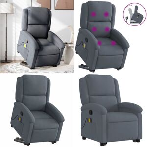 VIDAXL Sillón Reclinable De Masaje Elevable Terciopelo Gris Oscuro - Masaje - Elevación Eléctrica VIDAXL Sillón Reclinable De Masaje Elevable Terciopelo Gris Oscuro - Masaje - Elevación Eléctrica
