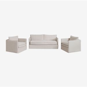 Conjunto De Salón Con Sofá De 3 Plazas Y 2 Sillones En Lino Y Algodón Grace Sklum Conjunto De Salón Con Sofá De 3 Plazas Y 2 Sillones En Lino Y Algodón Grace Sklum