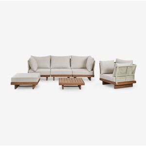 Conjunto De Salón Con Sofá Modular De 3 Piezas De 2 Sillones Esquineros,mesa De Centro,sillón Y Puff En Madera De Acacia Dailin Sklum Conjunto De Salón Con Sofá Modular De 3 Piezas De 2 Sillones Esquineros,mesa De Centro,sillón Y Puff En Madera De Acacia Dailin Sklum