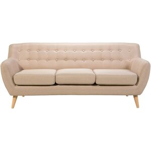 Sofá de 3 Plazas Beige Beliani - Sala de Estar Minimalista Escandinava Sofá de 3 Plazas Beige Beliani - Sala de Estar Minimalista Escandinava