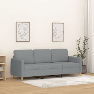 Sofá De 3 Plazas De Tela Gris Claro 180 Cm Vidaxl Sofá De 3 Plazas De Tela Gris Claro 180 Cm Vidaxl