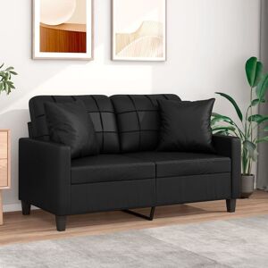 Sofá De 2 Plazas Con Cojines Cuero Sintético Negro 120 Cm Vidaxl Sofá De 2 Plazas Con Cojines Cuero Sintético Negro 120 Cm Vidaxl